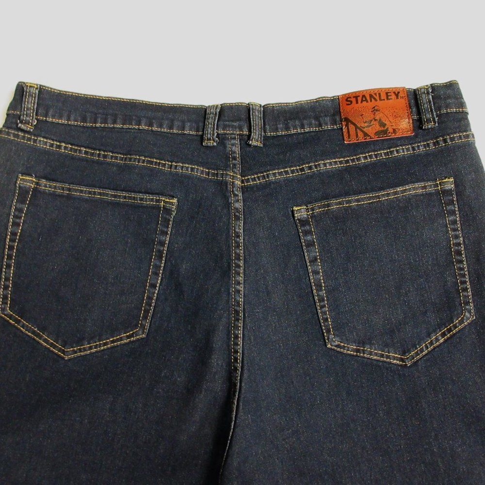 STANLEY Classic Fit 5 Pocket Work Dark Blue Jeans Sz 40x32 (42x32) Stretch Denim
